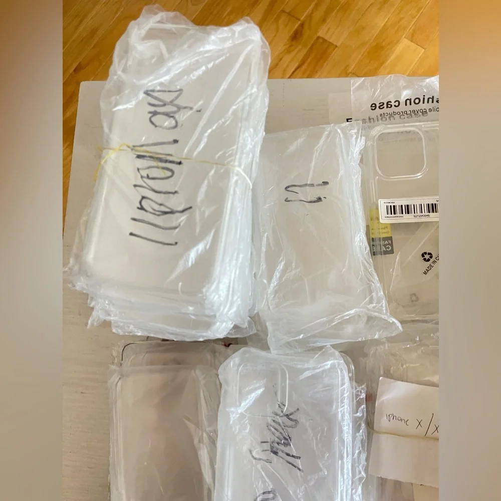 iPhone and Samsung clear hard plastic phone cases